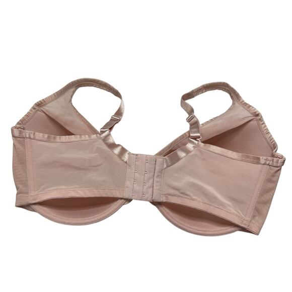 CURVY COUTURE Sheer Mesh Plunge T-Shirt Bra in Pale Pink Size 40H Style #1310 - Picture 2 of 5